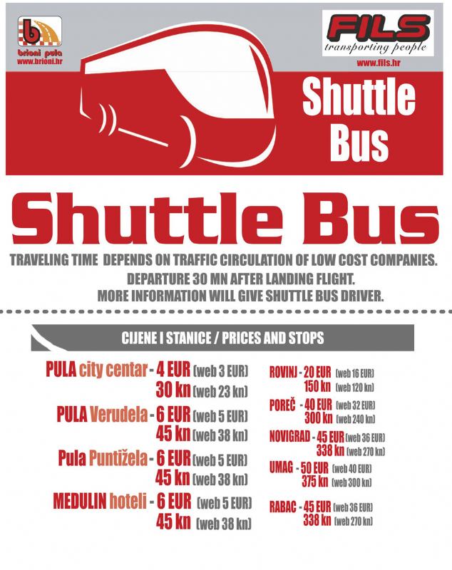 AERODROM PULA – Shuttle bus
