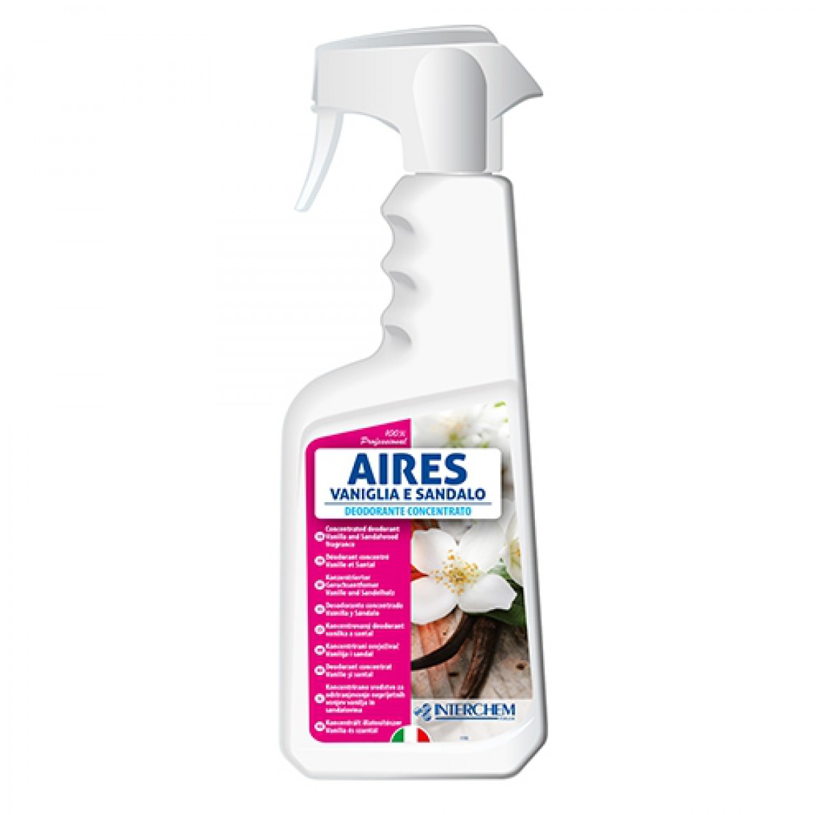 AIRES - 750ml / Super koncentrirani osvježivač za prostorije, površine i tkanine / Jak i dugotrajan miris / Ne sadrži tvari za bojanje/ Mirisi: vanilija i sandal, morska svježina, proljetne vočke, mimoza