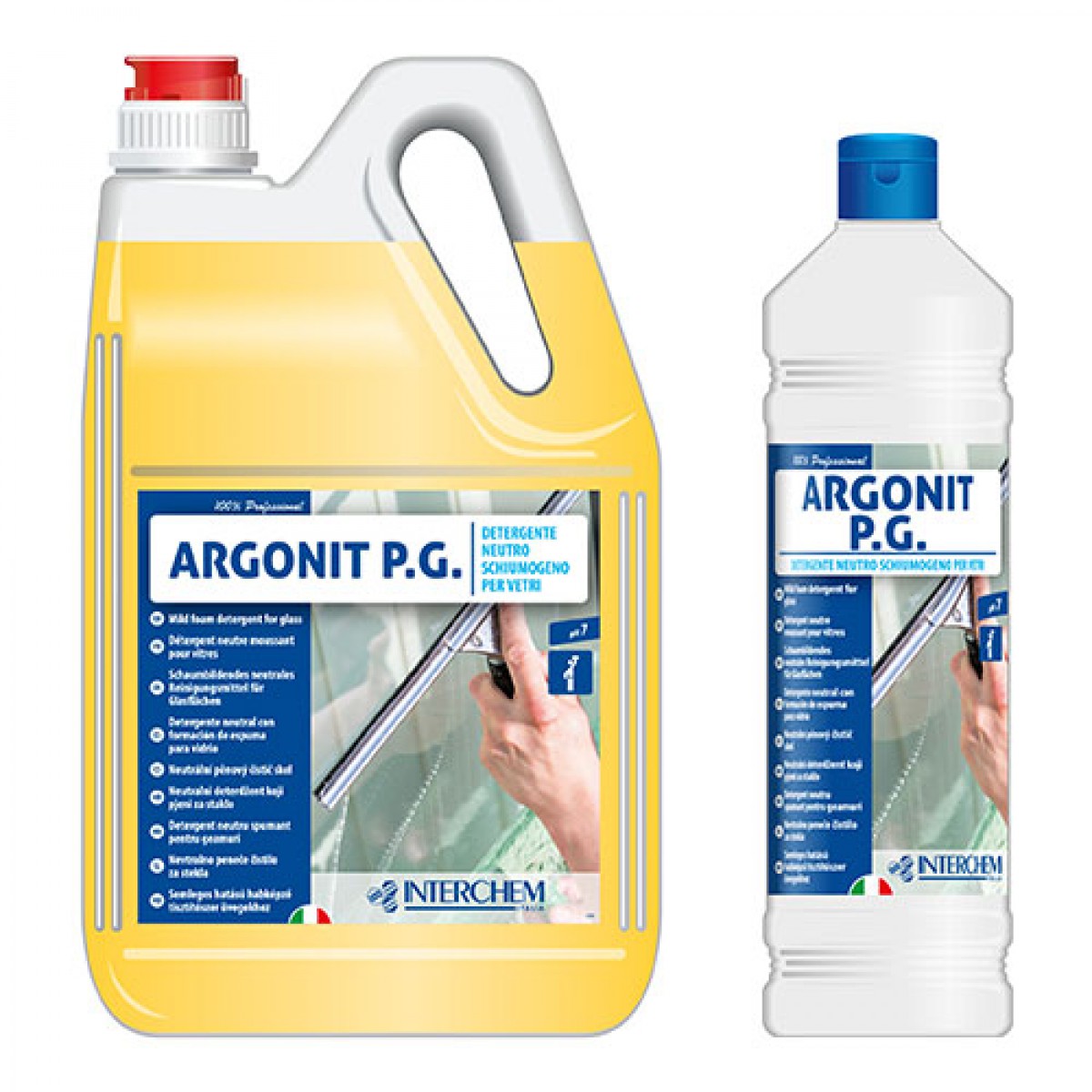 ARGONIT P.G. - 1 lit ili 5 lit / Koncentrat / Neutralni detergent za čišćenje stakla koji pjeni / Velika moć čišćenja i kvašenja