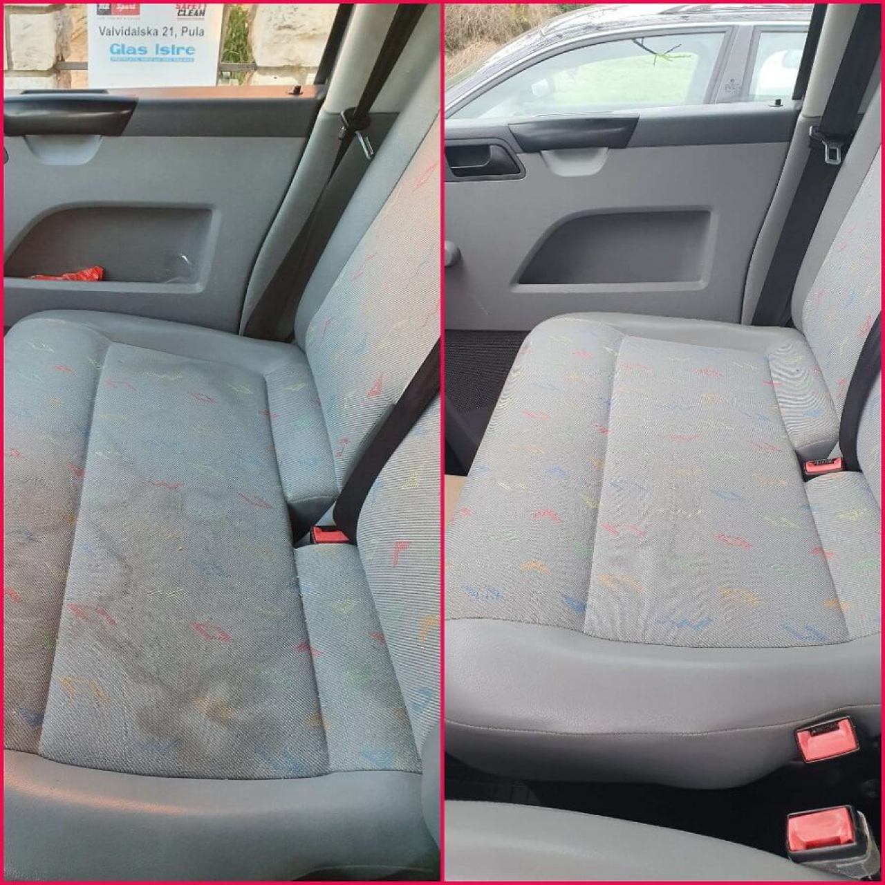 Čišćenje sjedala automobila, prije i poslije