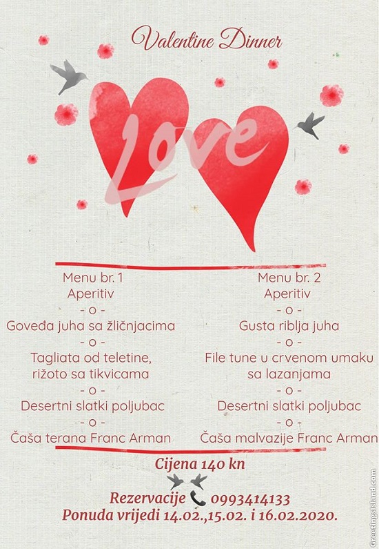 Valentinovo 2020., restorani u Istri