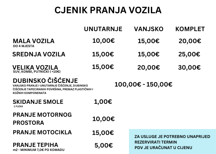 cjenik autopraonica